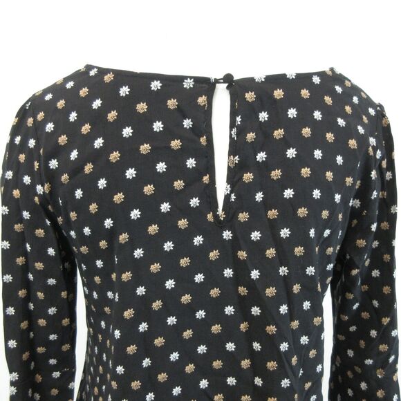 Express Womens Size Small Boho Top Black Lightweight Bell Sleeve 60s Style - Picture 5 of 11